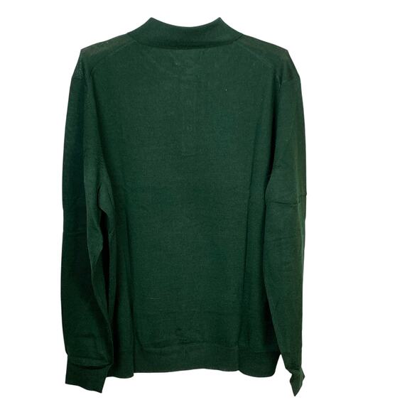 Club Room Green Merino Wool Blend Collared Polo Pullover Sweater - Size  L NWT - Picture 3 of 7